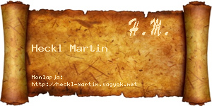 Heckl Martin névjegykártya